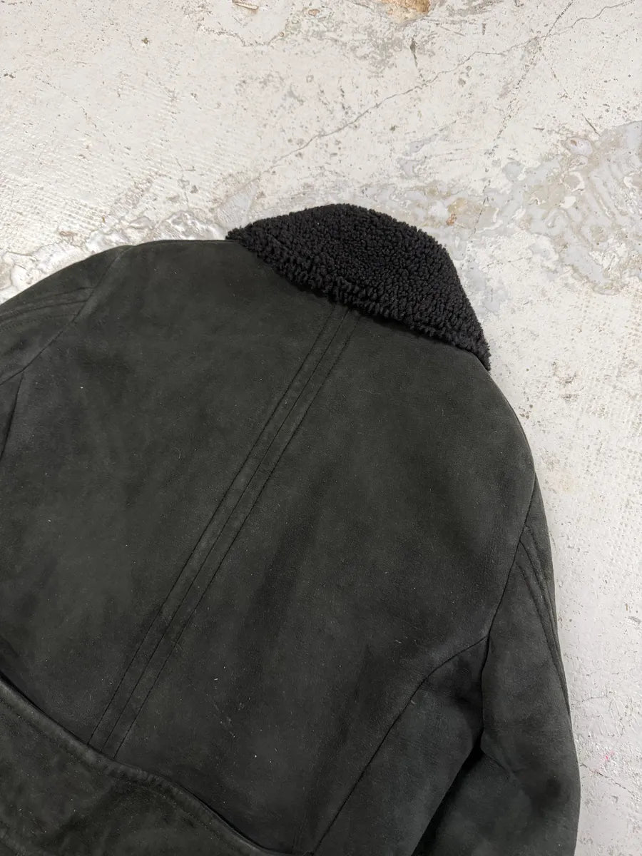 AW2004 Gucci Black Faded Shearling Leather Jacket by Tom Ford XEbbuQa 5