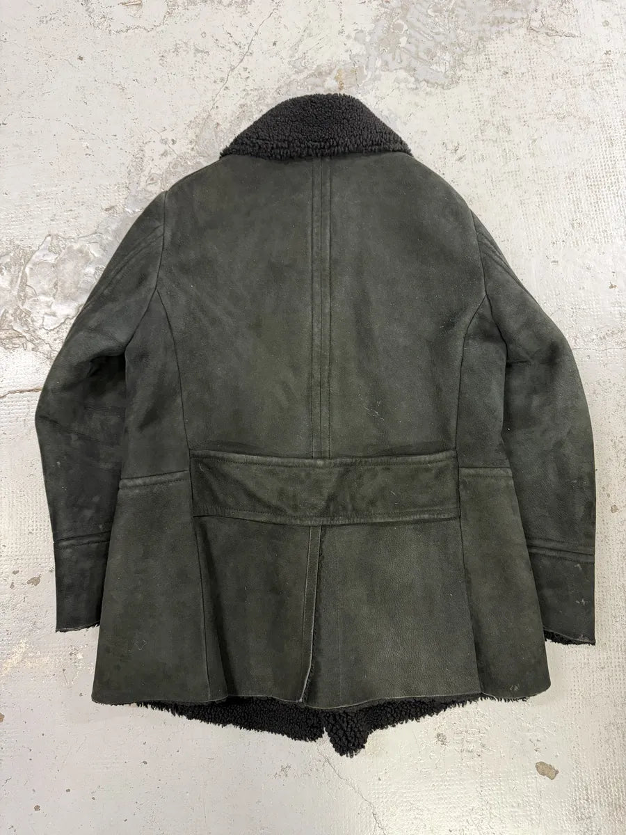 AW2004 Gucci Black Faded Shearling Leather Jacket by Tom Ford XEbbuQa 6