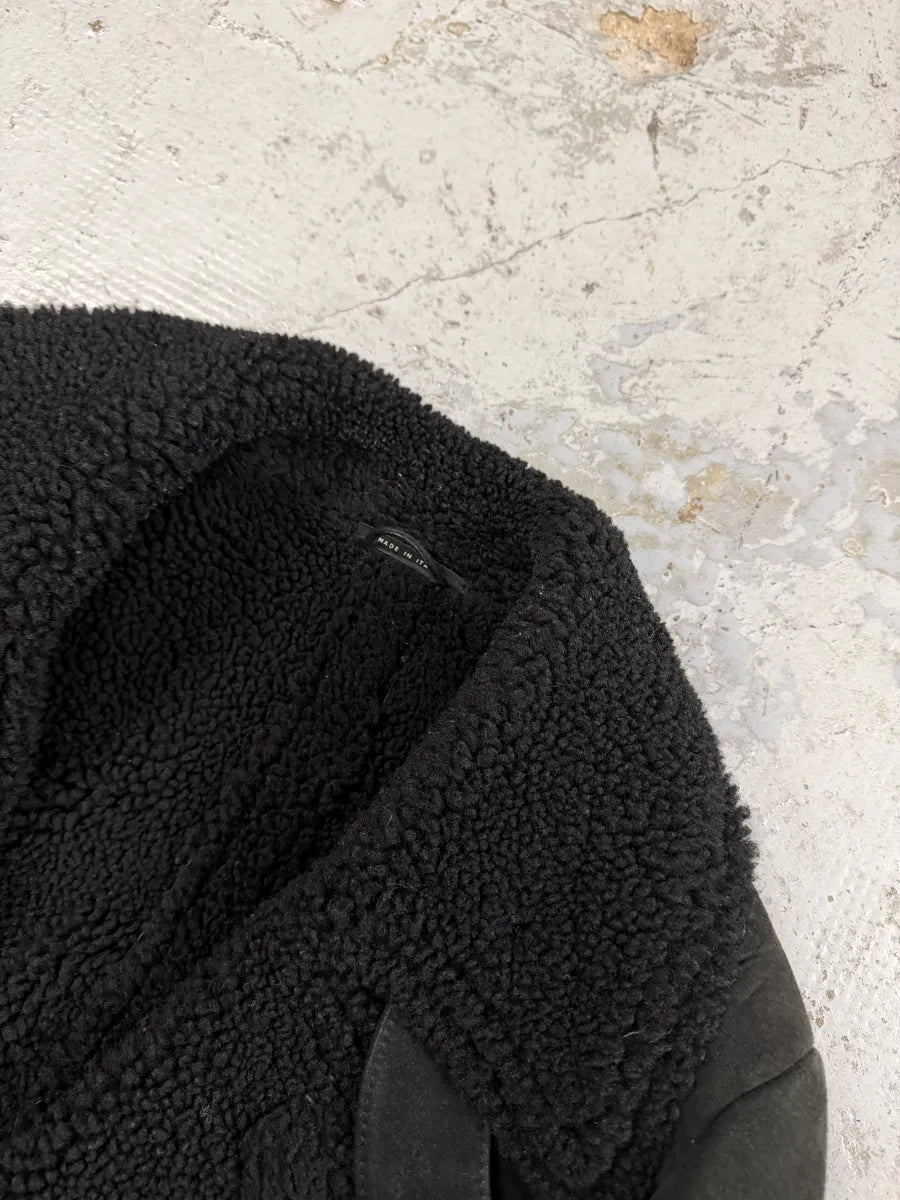 AW2004 Gucci Black Faded Shearling Leather Jacket by Tom Ford XEbbuQa 9