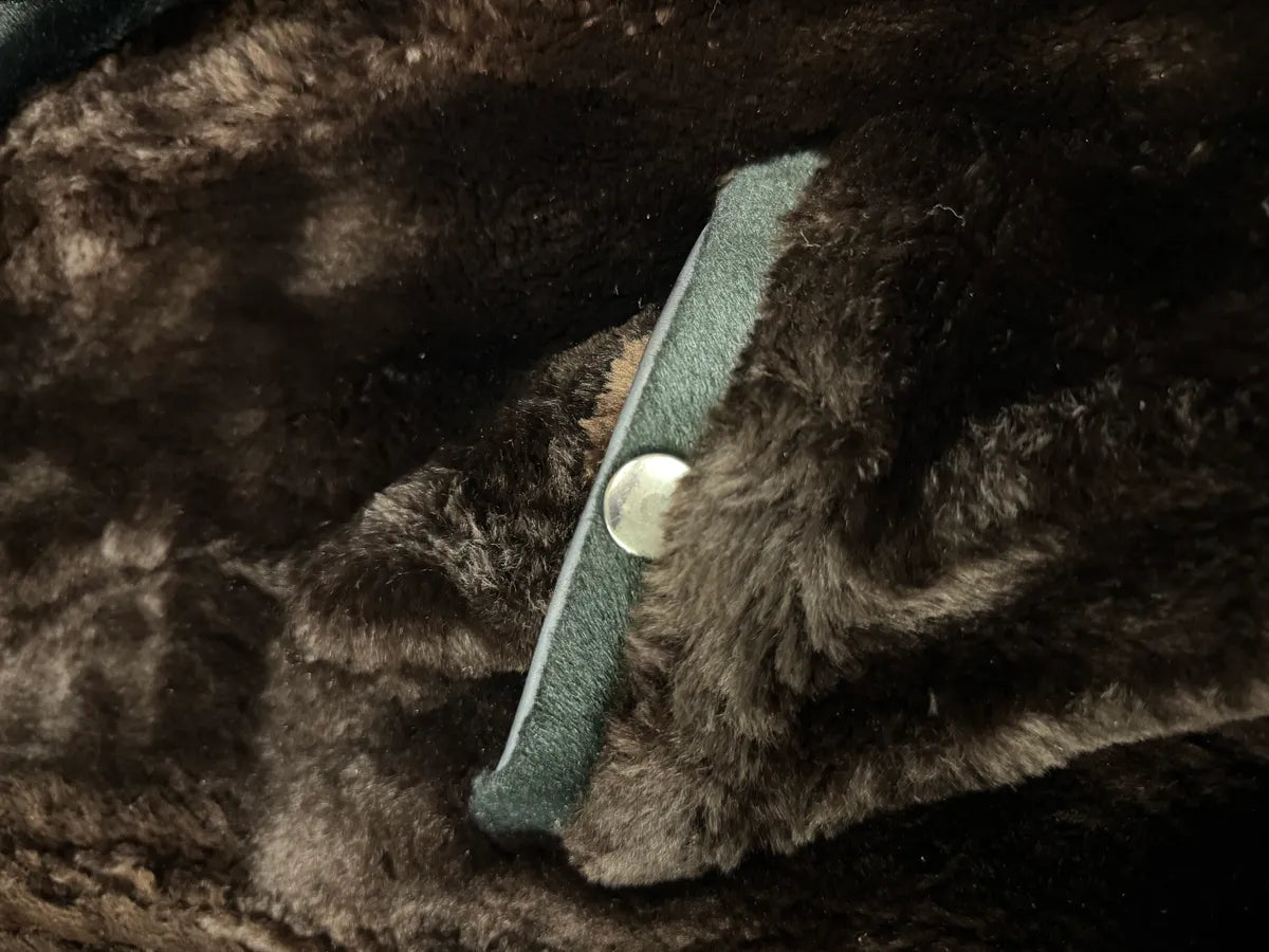 AW2004 Gucci Black Pony Hair Brown Fur Leather Jacket (S) 17