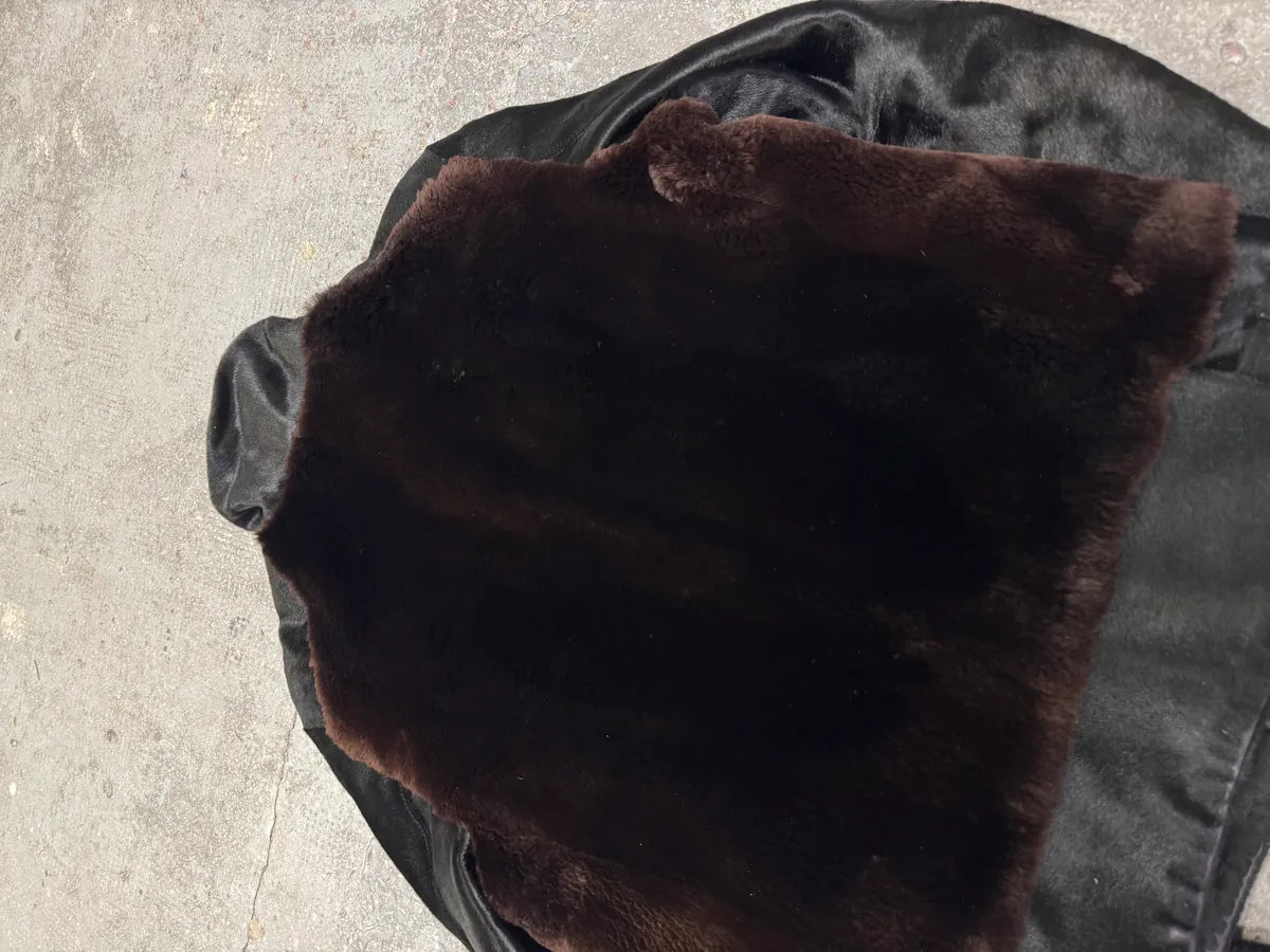 AW2004 Gucci Black Pony Hair Brown Fur Leather Jacket (S) 5