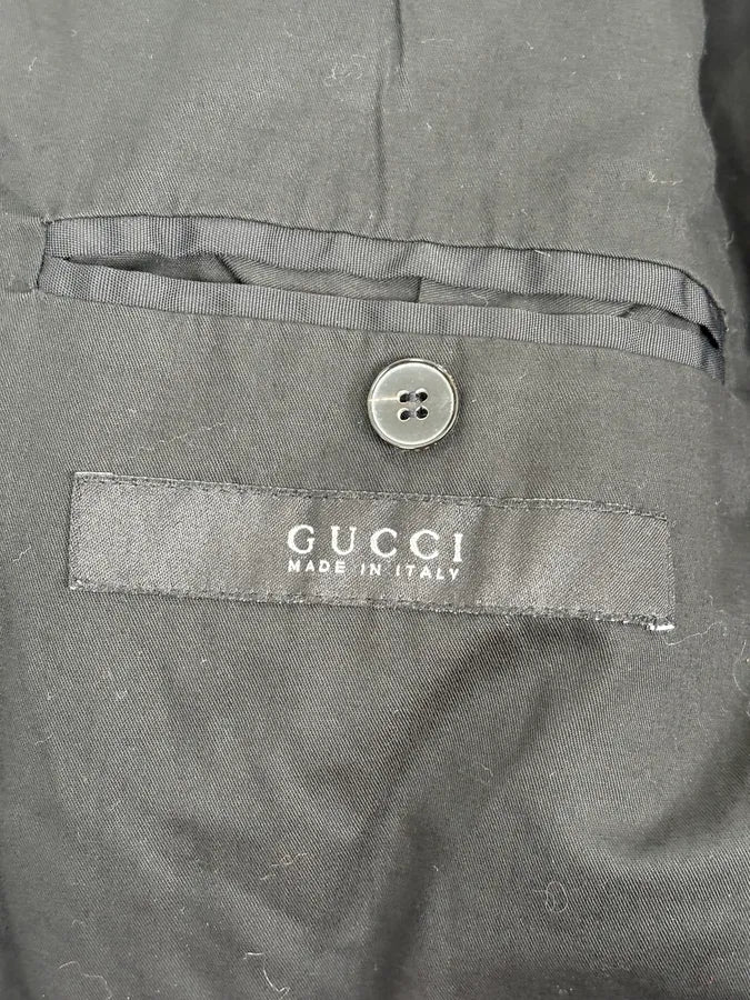 AW2004 Gucci Suede Leather Hybrid Black Parka Jacket by Tom Ford PQhZbbe 8