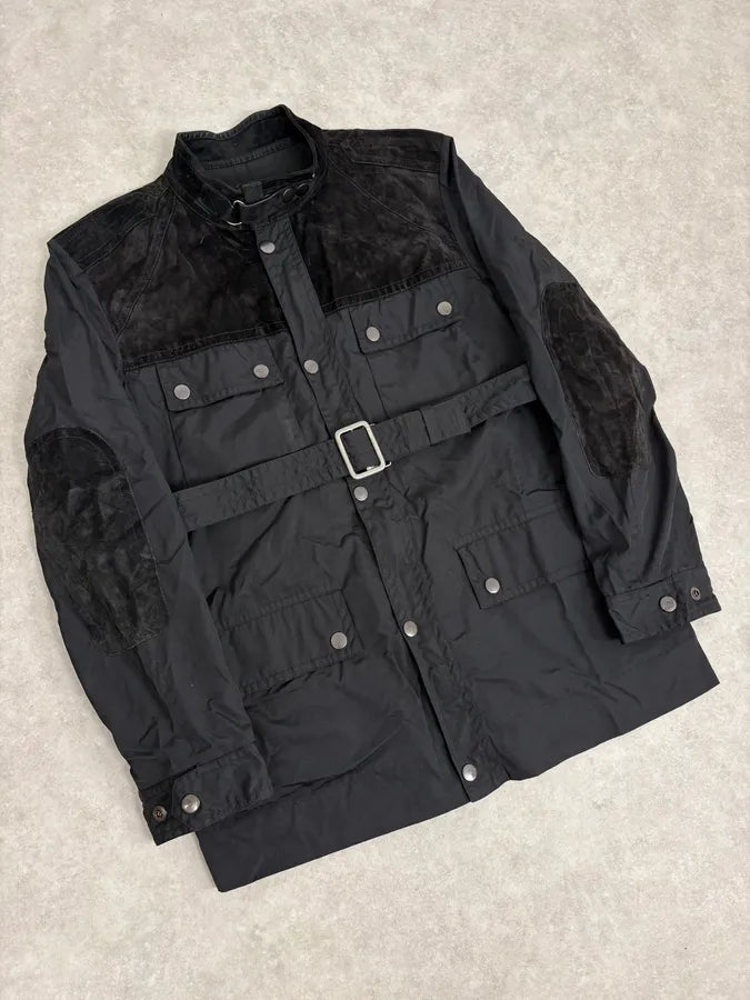 AW2004 Gucci Suede Leather Hybrid Black Parka Jacket by Tom Ford PQhZbbe 3