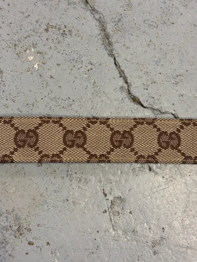 AW2004 Gucci by Tom Ford Beige Monogram Leather Belt HVNwpPc 6