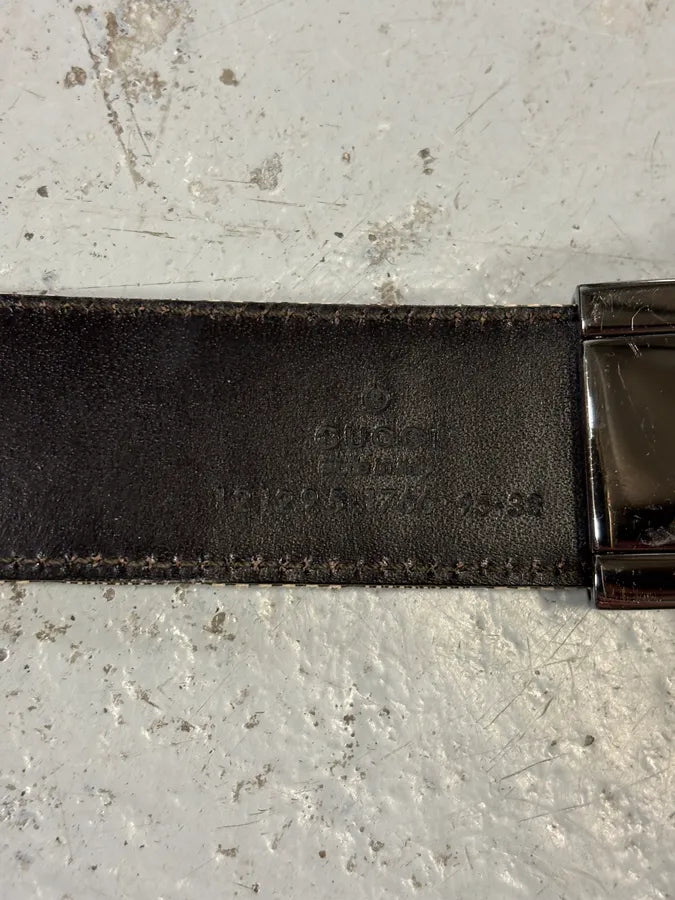 AW2004 Gucci by Tom Ford Beige Monogram Leather Belt HVNwpPc 9