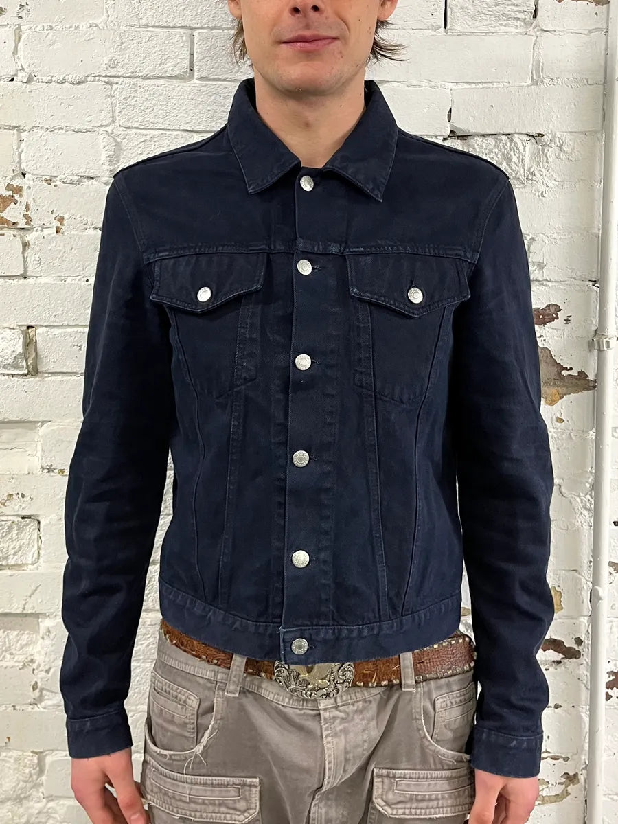 AW2004 Helmut Lang Black Light Trucker Jacket AEueoaj 1