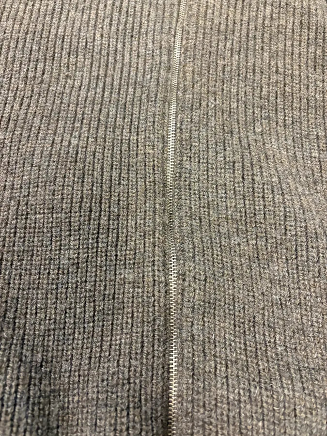 AW2004 Maison Martin Margiela Plushed Wool Brown Zip-up Sweater (L) ehBHlax 8