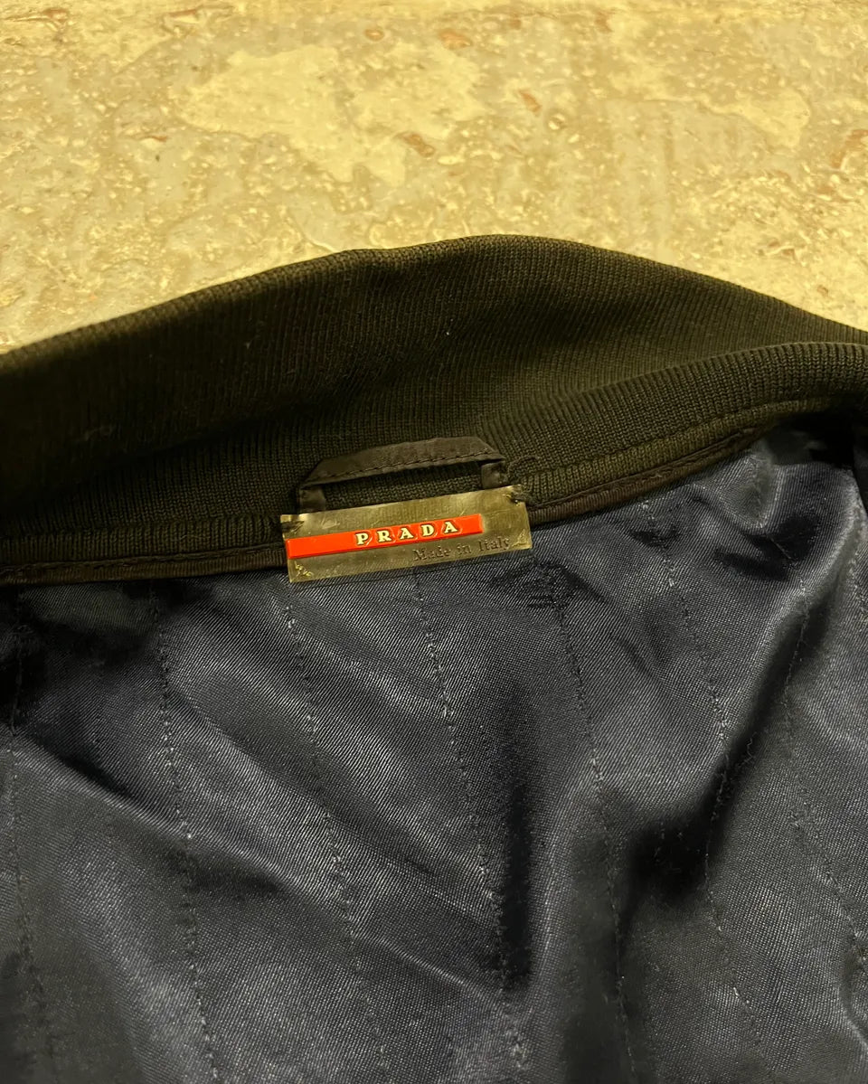 AW2004 Prada Black Nylon Bomber Jacket RLFqhIB 10