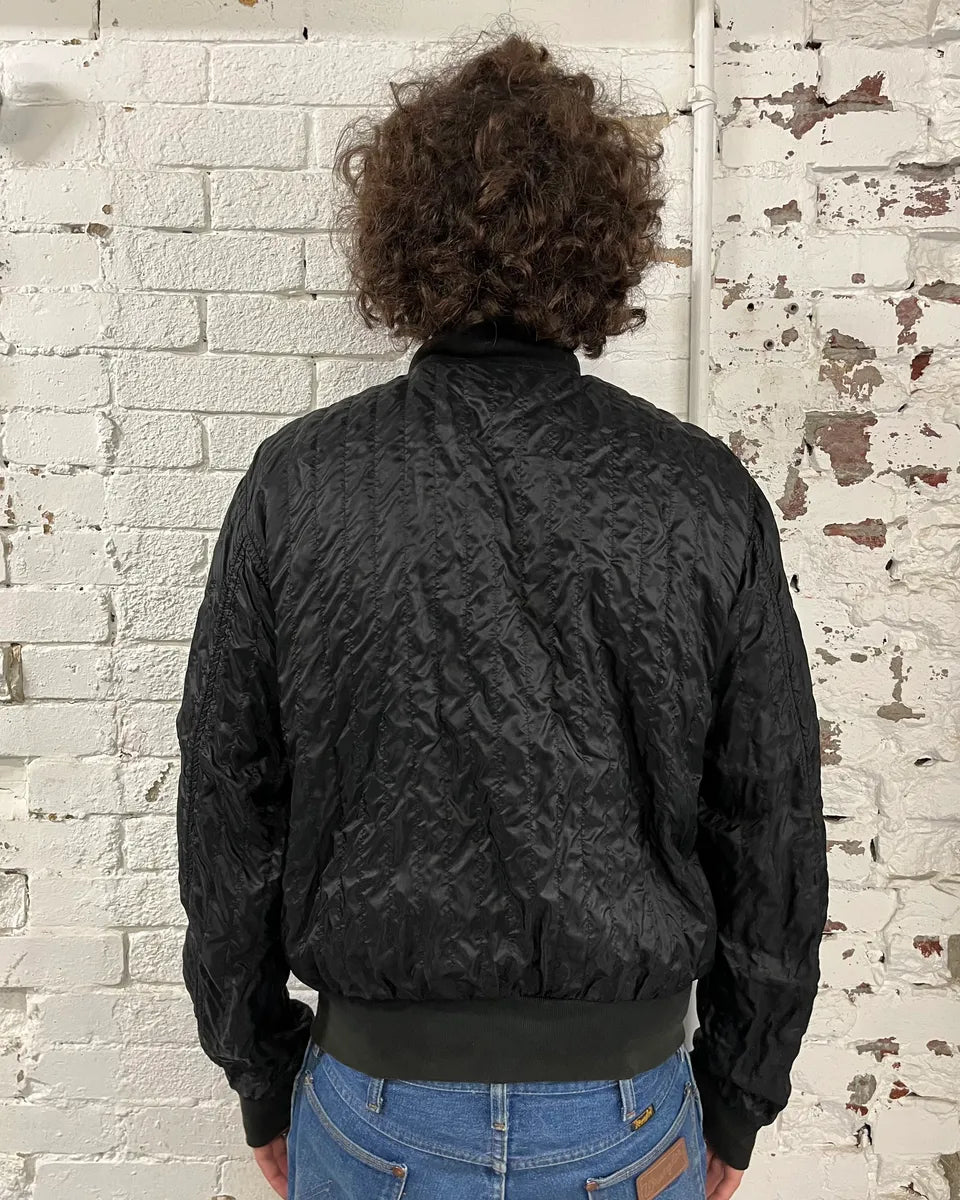 AW2004 Prada Black Nylon Bomber Jacket RLFqhIB 2