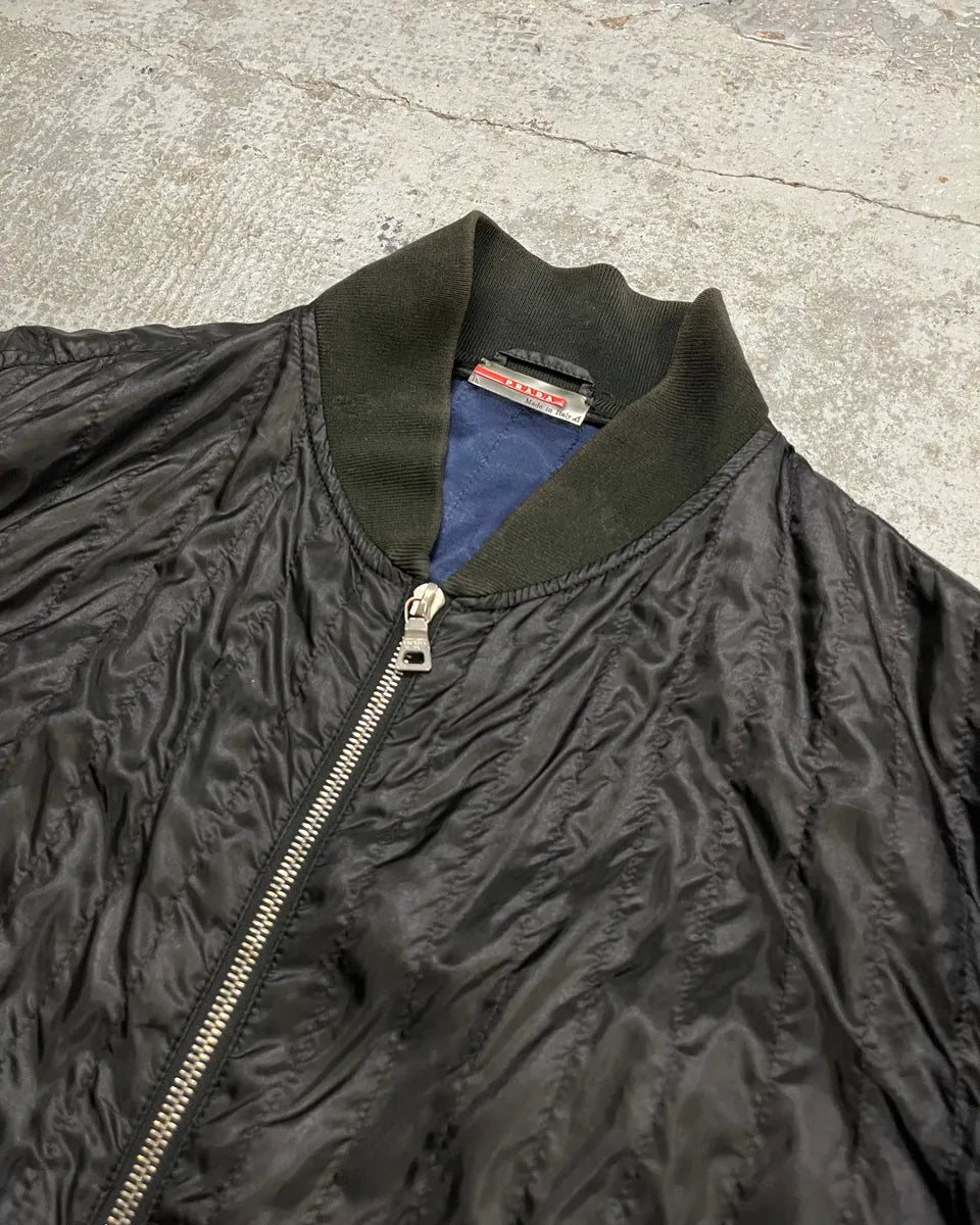 AW2004 Prada Black Nylon Bomber Jacket RLFqhIB 4