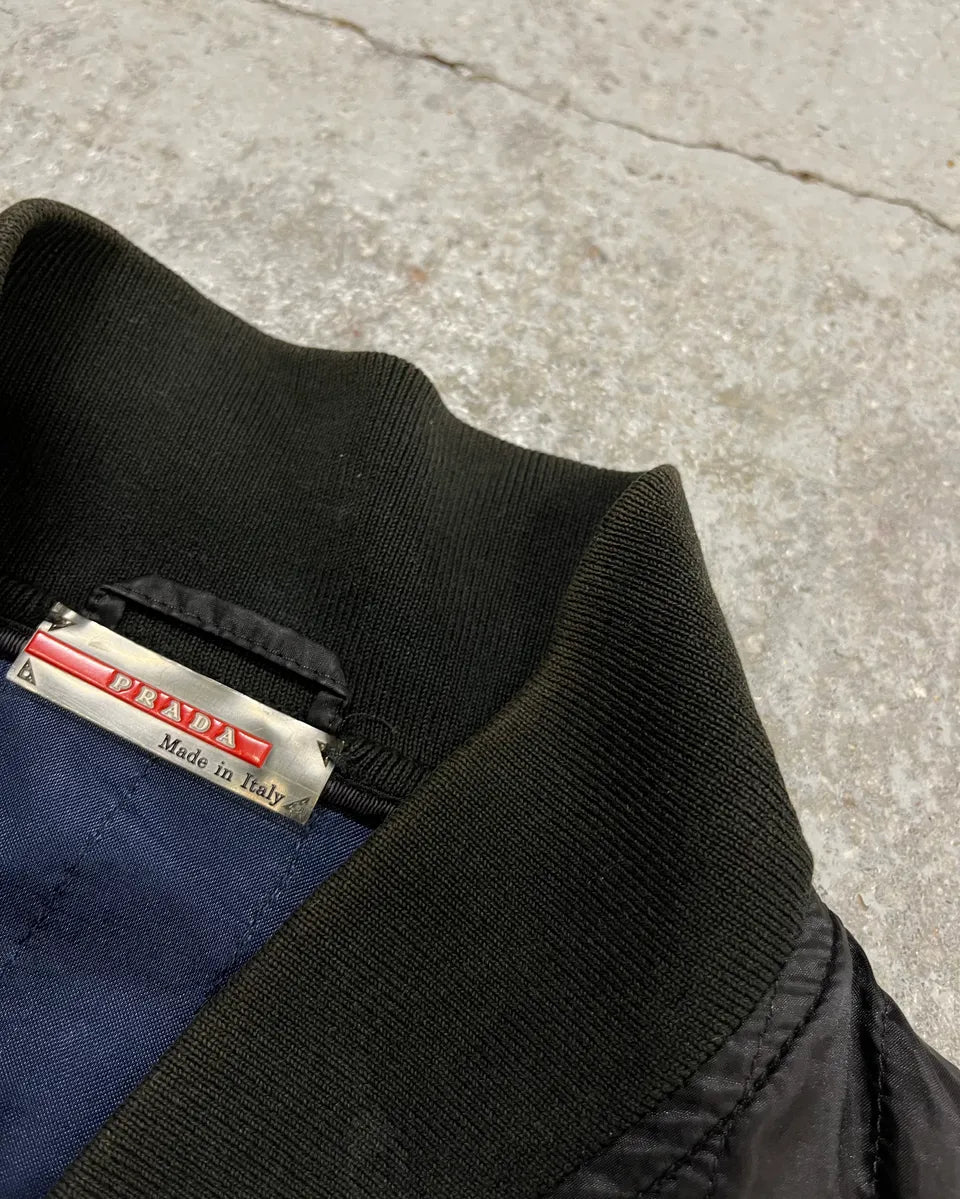 AW2004 Prada Black Nylon Bomber Jacket RLFqhIB 7