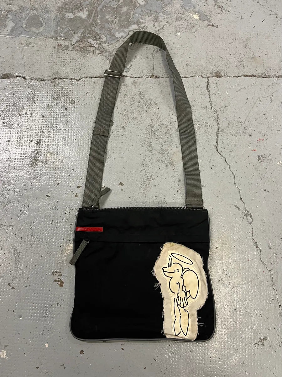 AW2004 Prada Black Nylon Contemporary Shoulder Bag HmdeQqe 0