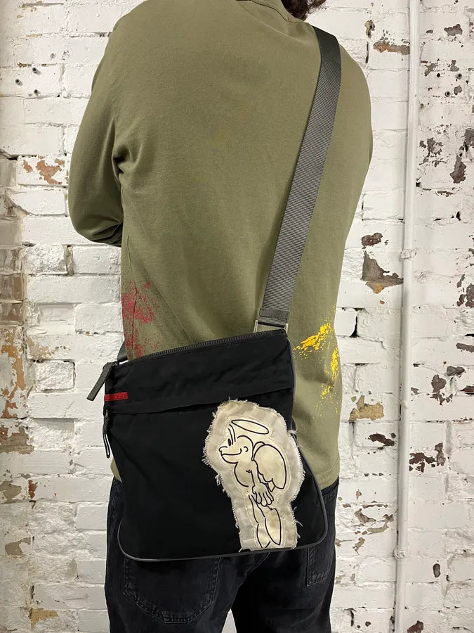 AW2004 Prada Black Nylon Contemporary Shoulder Bag HmdeQqe 1