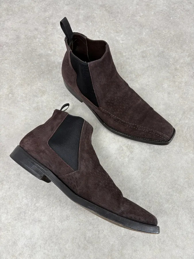 AW2004 Prada Brown Classy Leather Boots mSZIApo 4