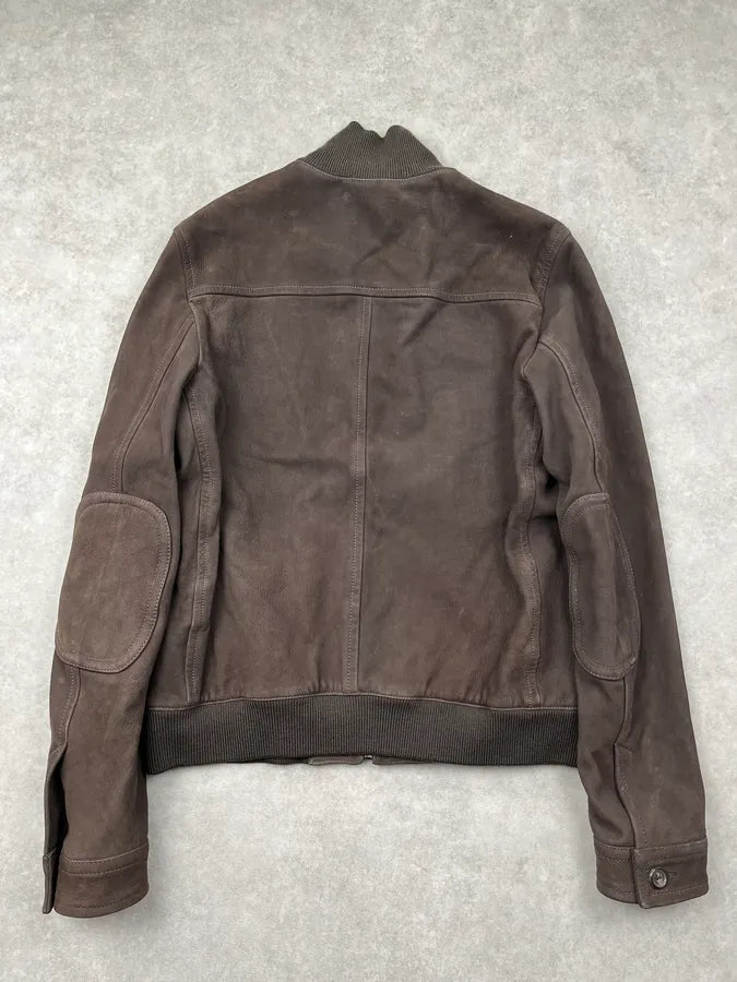 AW2004 Prada Brown Leather Premium Jacket QIyslDZ 1