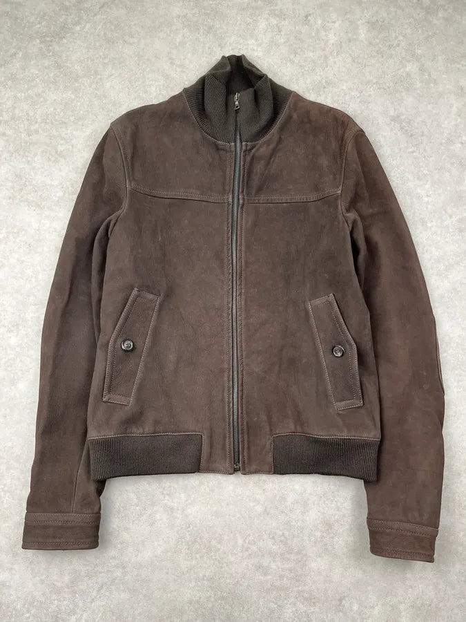 AW2004 Prada Brown Leather Premium Jacket QIyslDZ 2