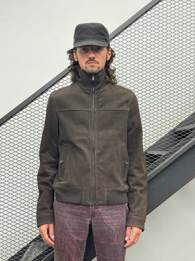 AW2004 Prada Brown Leather Premium Jacket QIyslDZ 3