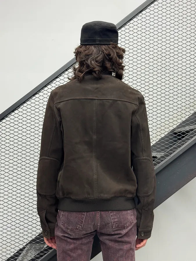 AW2004 Prada Brown Leather Premium Jacket QIyslDZ 4