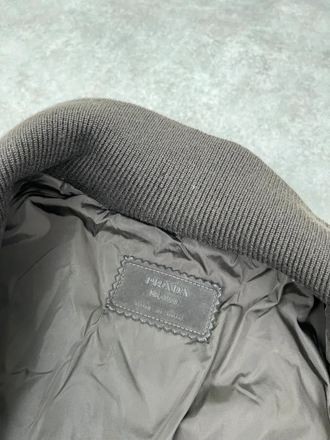 AW2004 Prada Brown Leather Premium Jacket QIyslDZ 8