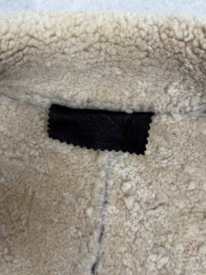 AW2004 Prada Brown Premium Shearling Leather Jacket hZBjXcr 10