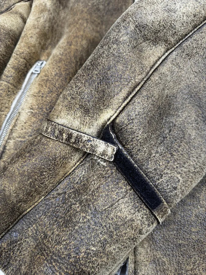 AW2004 Prada Brown Premium Shearling Leather Jacket hZBjXcr 8