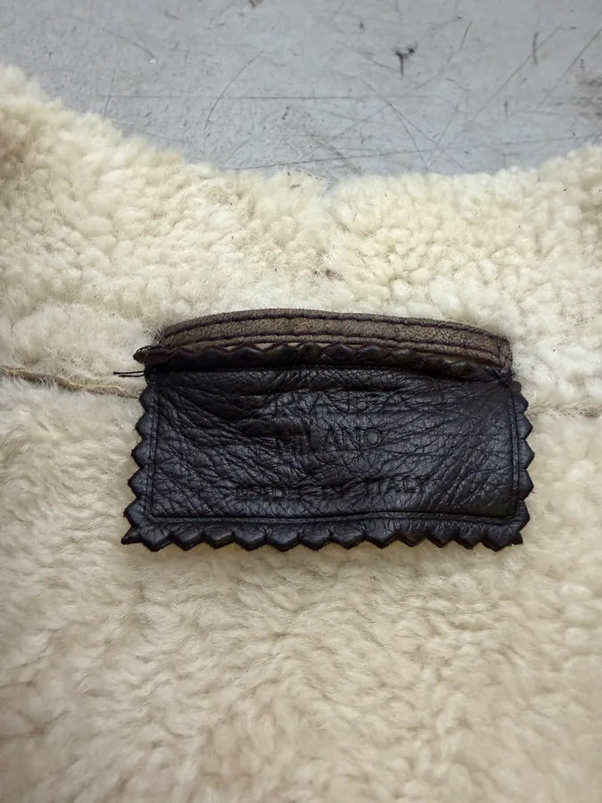 AW2004 Prada Brown Suede Shearling Collar Leather Jacket XqPXLZS 9