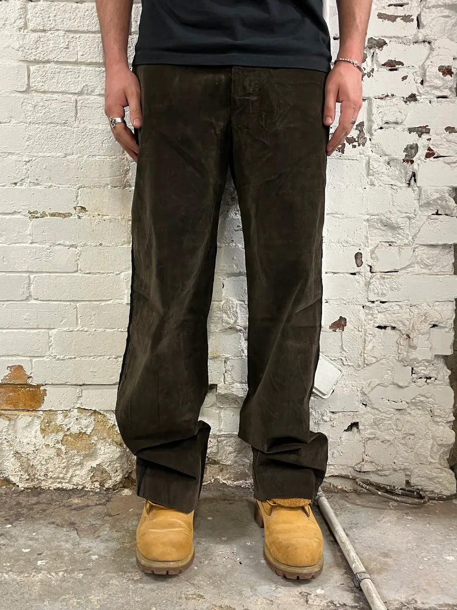 AW2004 Prada Cozy Brown Corduroy Pants GhDneao 1
