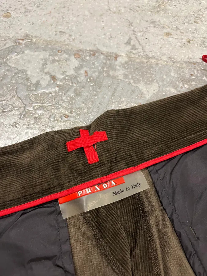 AW2004 Prada Cozy Brown Corduroy Pants GhDneao 10