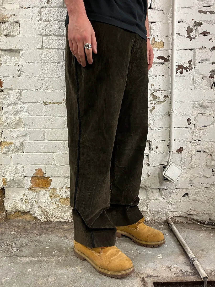 AW2004 Prada Cozy Brown Corduroy Pants GhDneao 2