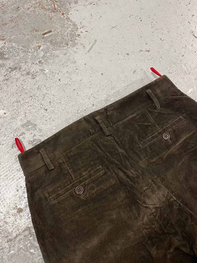 AW2004 Prada Cozy Brown Corduroy Pants GhDneao 8