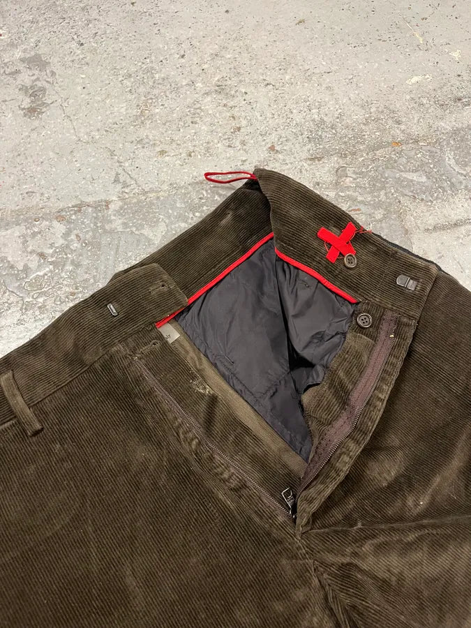 AW2004 Prada Cozy Brown Corduroy Pants GhDneao 9