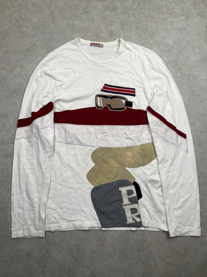AW2004 Prada Linea Rossa Sli Mask White Longsleeve  QZwLSkt 2