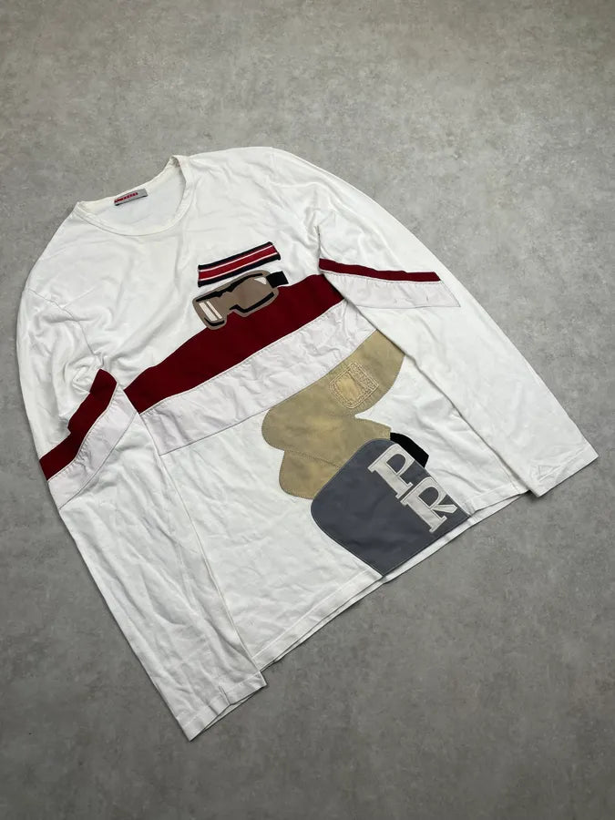 AW2004 Prada Linea Rossa Sli Mask White Longsleeve  QZwLSkt 3