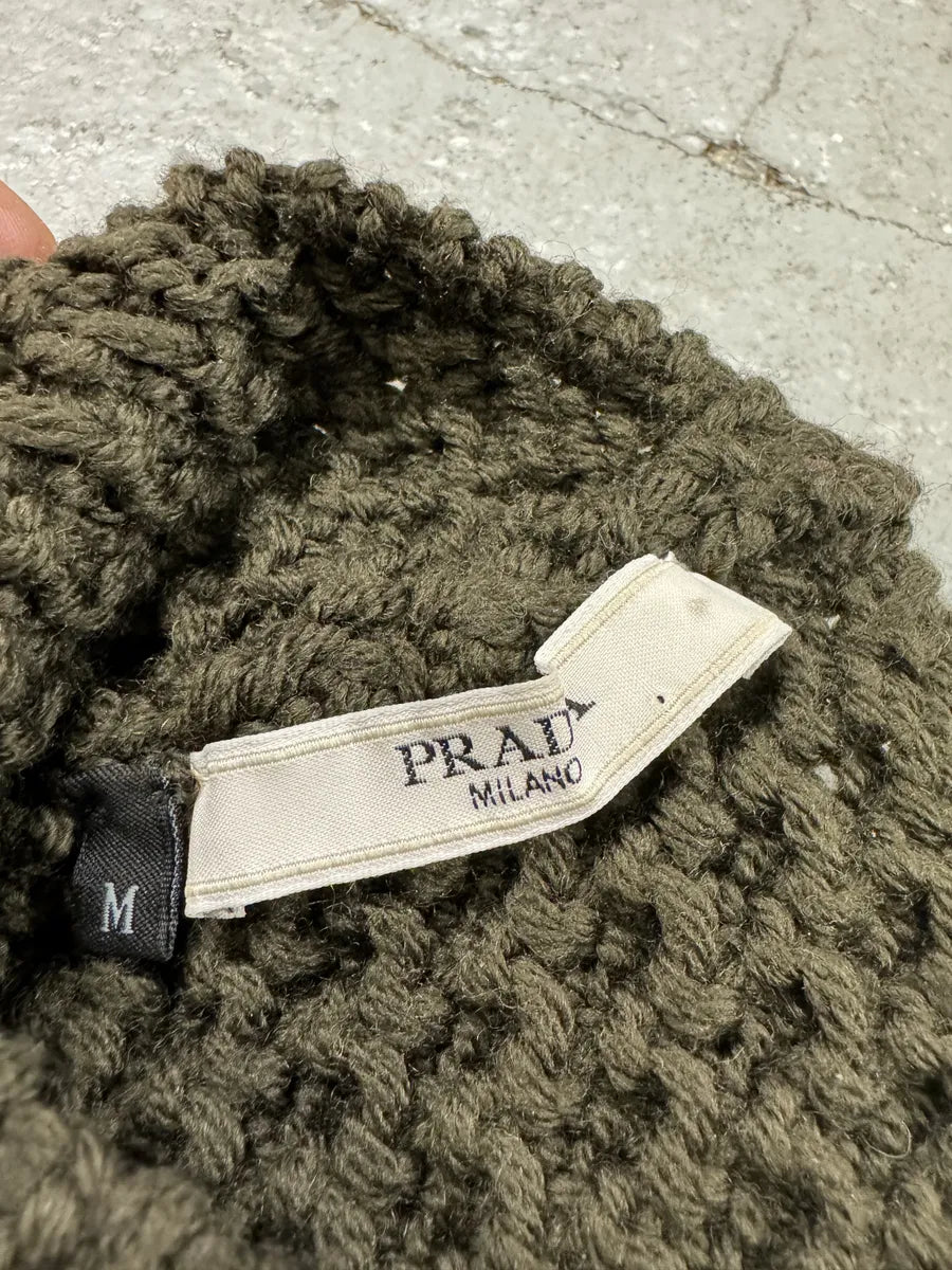 AW2004 Prada Olive Wool Hat (OS) 4