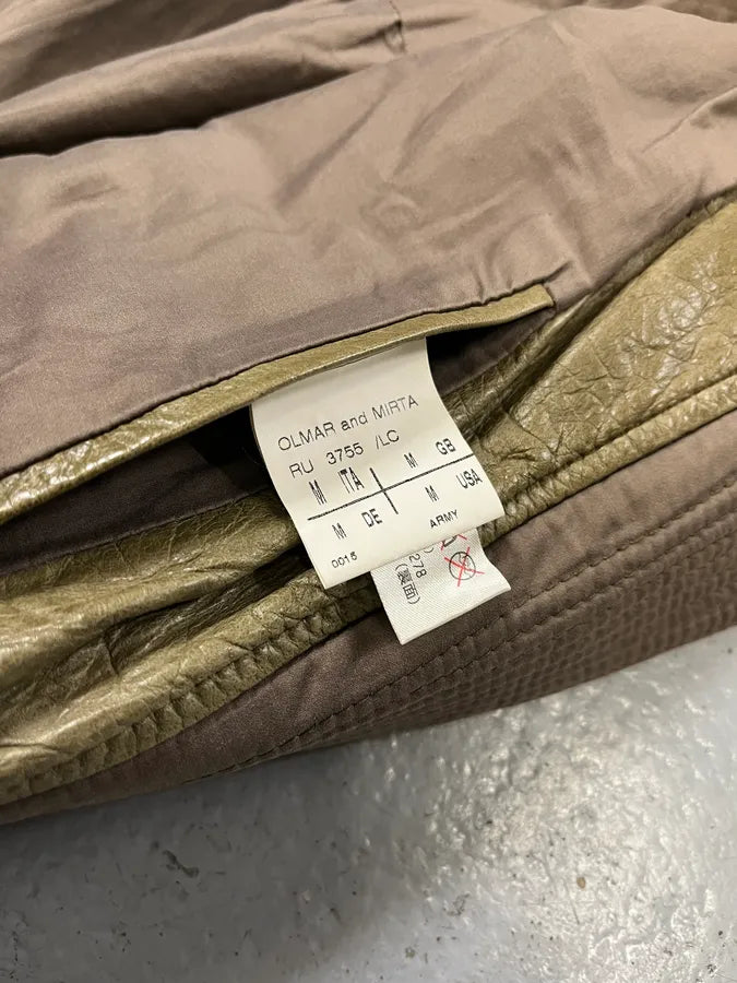 AW2004 Rick Owens Cargo Pocket Khaki Leather Jacket xNDNLvi 10