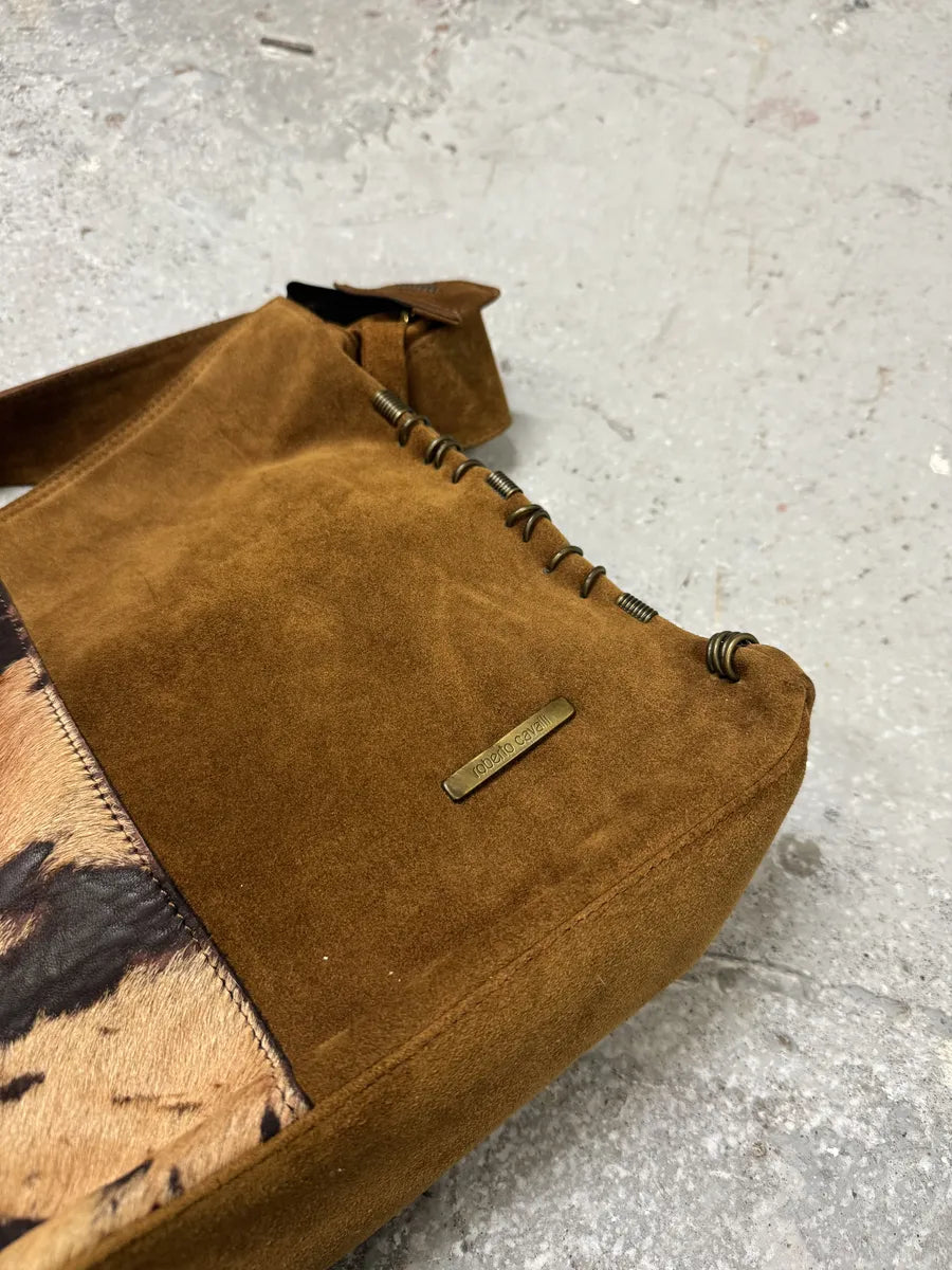 AW2004 Roberto Cavalli Brown Pony Hair Cow Effect Leather Bag (OS) 2