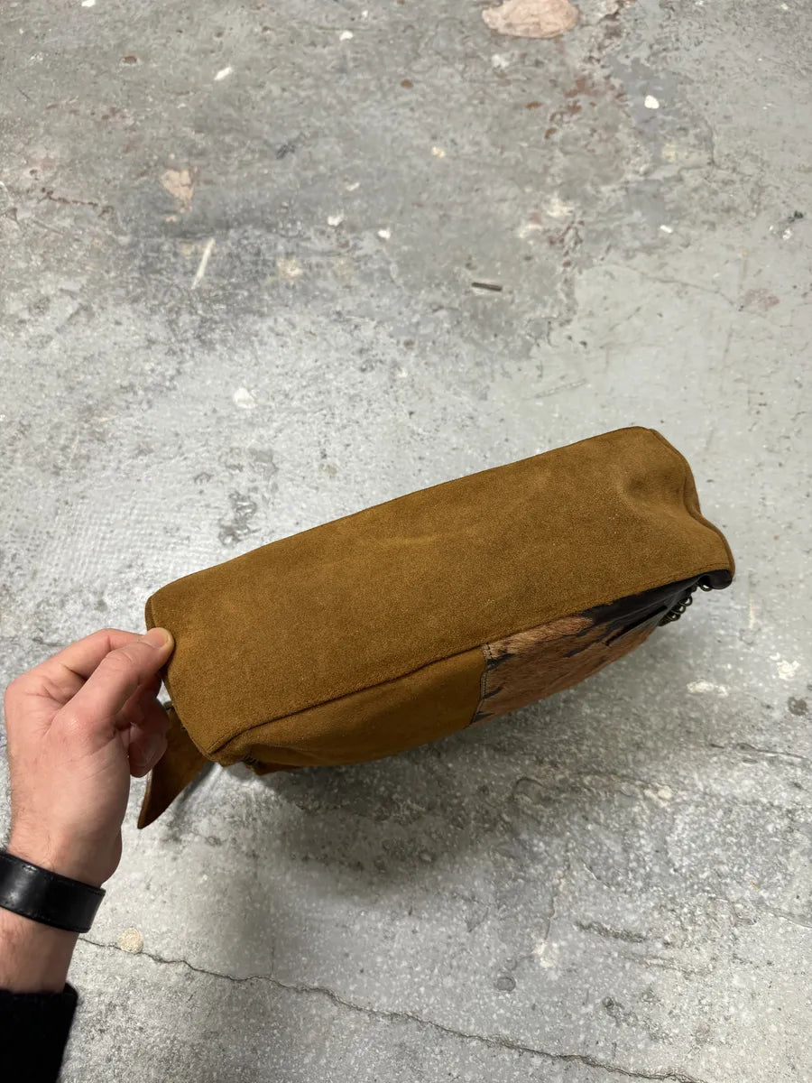 AW2004 Roberto Cavalli Brown Pony Hair Cow Effect Leather Bag (OS) 3