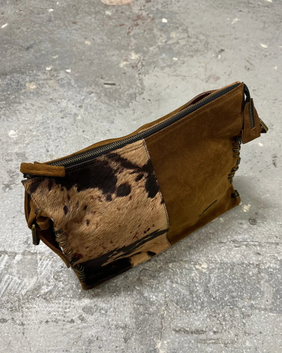 AW2004 Roberto Cavalli Brown Pony Hair Cow Effect Leather Bag (OS) 7