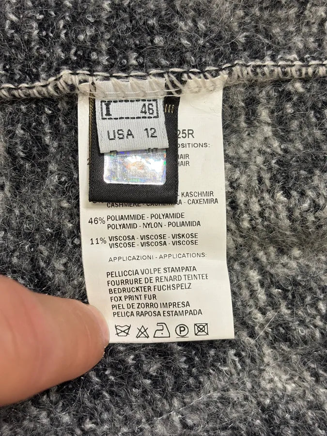 AW2004 Roberto Cavalli Fox Fur Leopard Mohair Cardigan mswYSUq 6