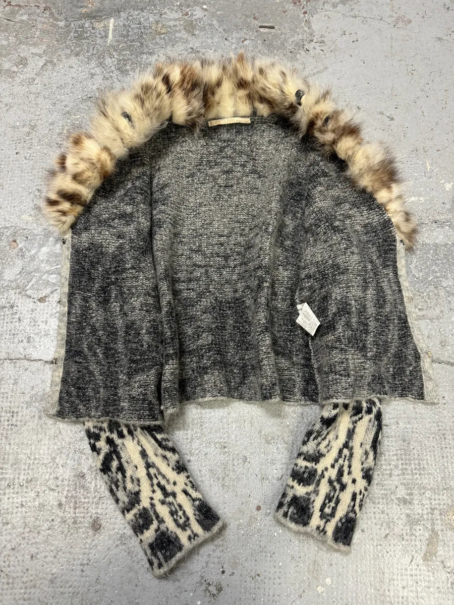 AW2004 Roberto Cavalli Fox Fur Leopard Mohair Cardigan YfiYoee 8