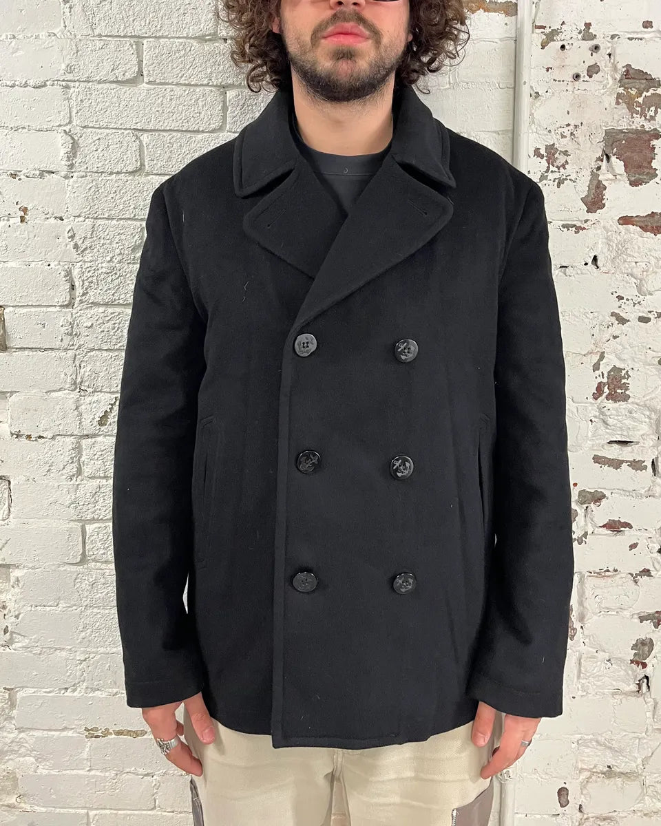 AW2005 Alexander McQueen Black Wool Double-Breasted Coat  yndNUVc 1