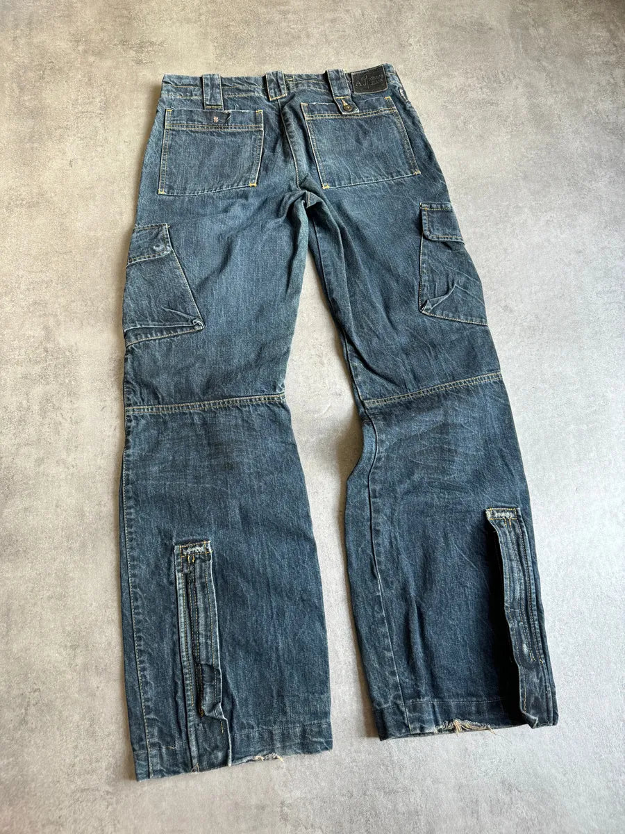 AW2005 Armani Avant-Gardist Blue Cargo Denim Jeans TbXJVIG 2