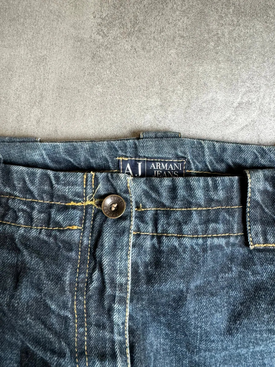 AW2005 Armani Avant-Gardist Blue Cargo Denim Jeans TbXJVIG 7