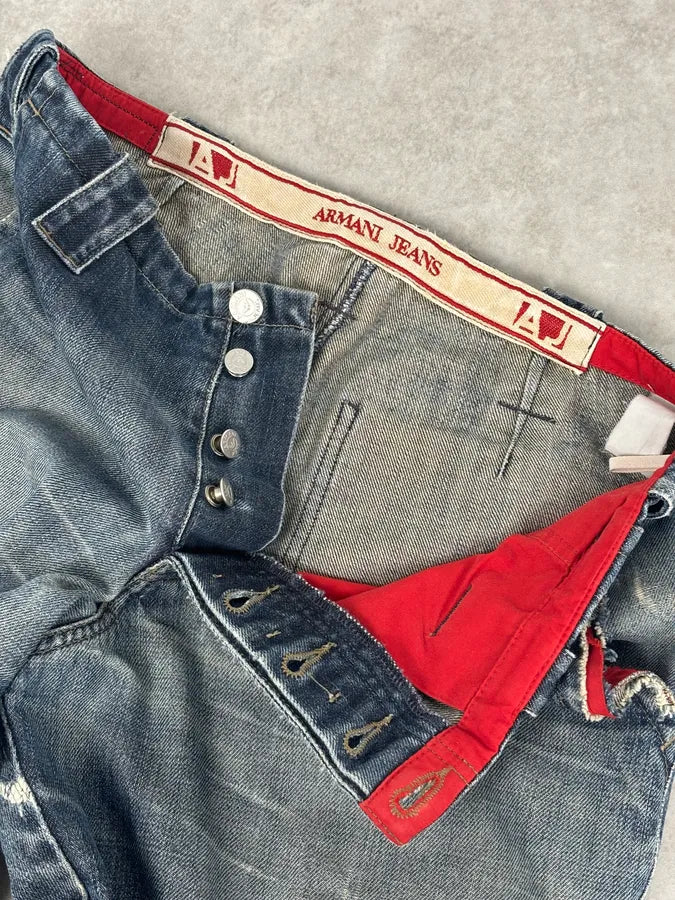 AW2005 Armani Blue Cargo Denim Jeans hhUFwpi 8