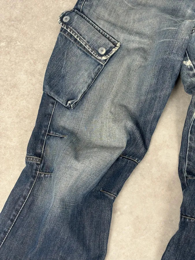AW2005 Armani Blue Cargo Denim Jeans hhUFwpi 9