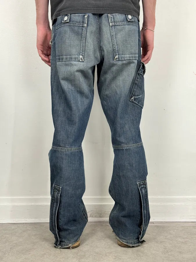 AW2005 Armani Blue Cargo Denim Jeans hhUFwpi 2