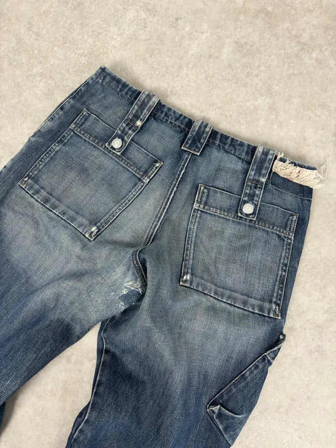 AW2005 Armani Blue Cargo Denim Jeans hhUFwpi 6