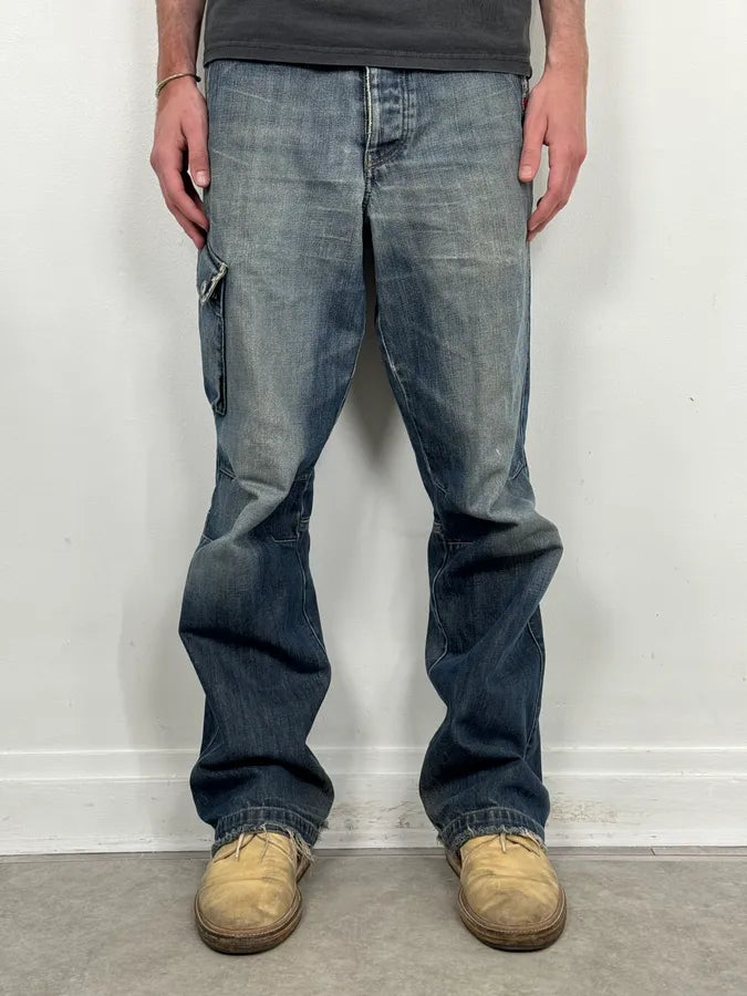 AW2005 Armani Blue Cargo Denim Jeans hhUFwpi 0