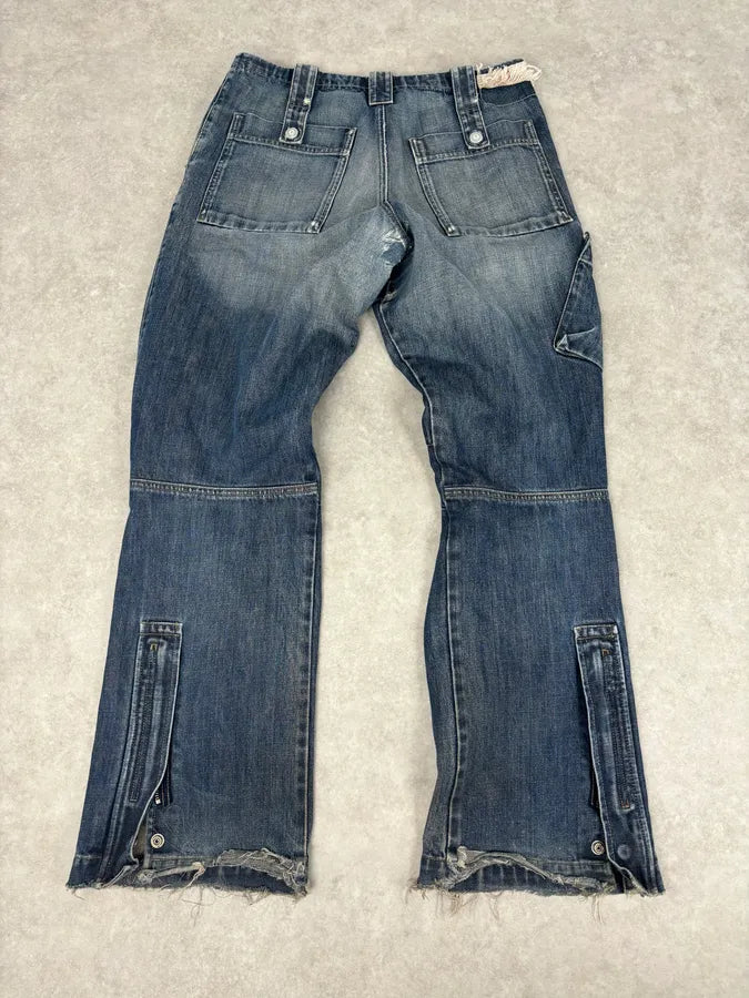 AW2005 Armani Blue Cargo Denim Jeans hhUFwpi 4