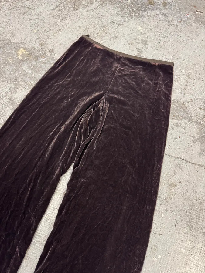 AW2005 Armani Collezioni Black Velvet Relaxed Pants SpKgEbQ 4